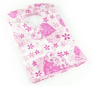 Пакетик пластиковый Романтик, 9х14 см. Цвет: белый, розовый (5 шт) 9х14 см. Цвет: белый, розовый (5 шт)