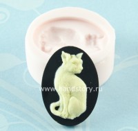 Молд силиконовый камея Кошка 25х18мм (1 шт)